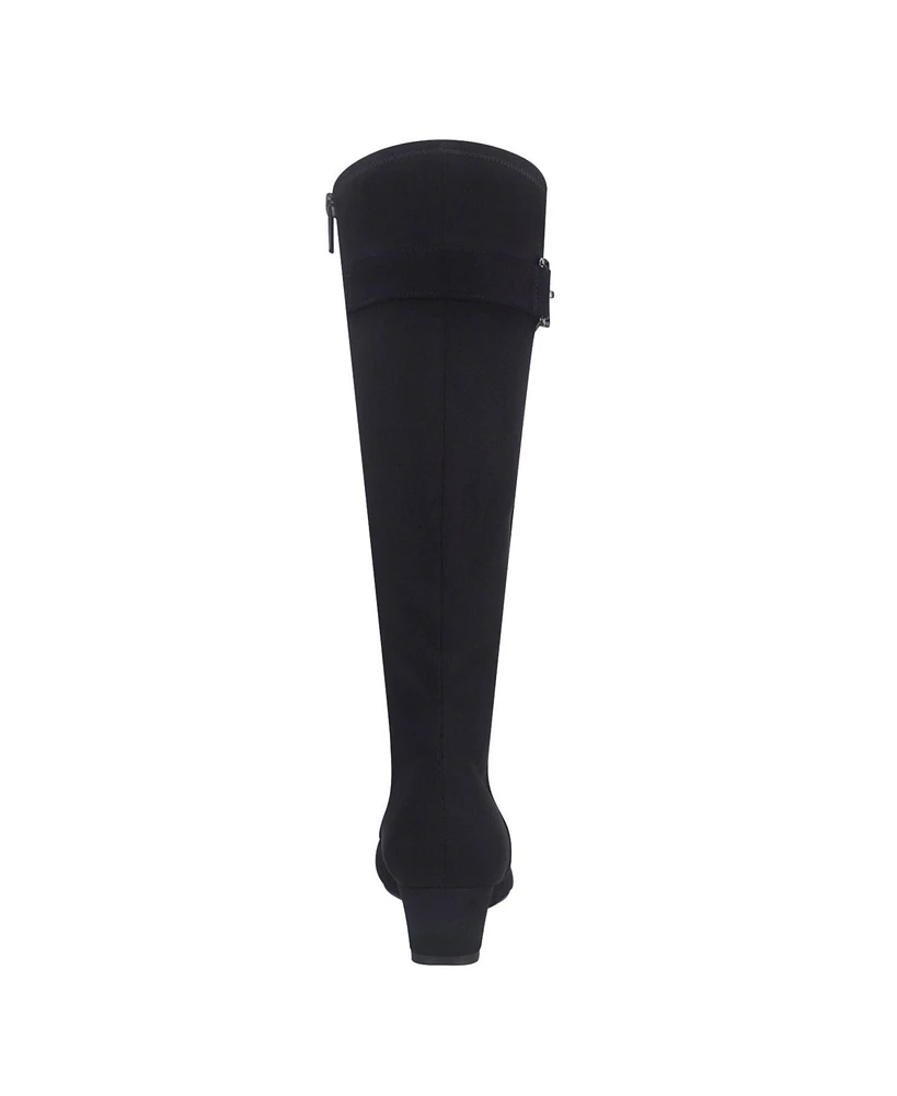 Impo Women's Georgia Memory Foam Stretch Wedge Boots