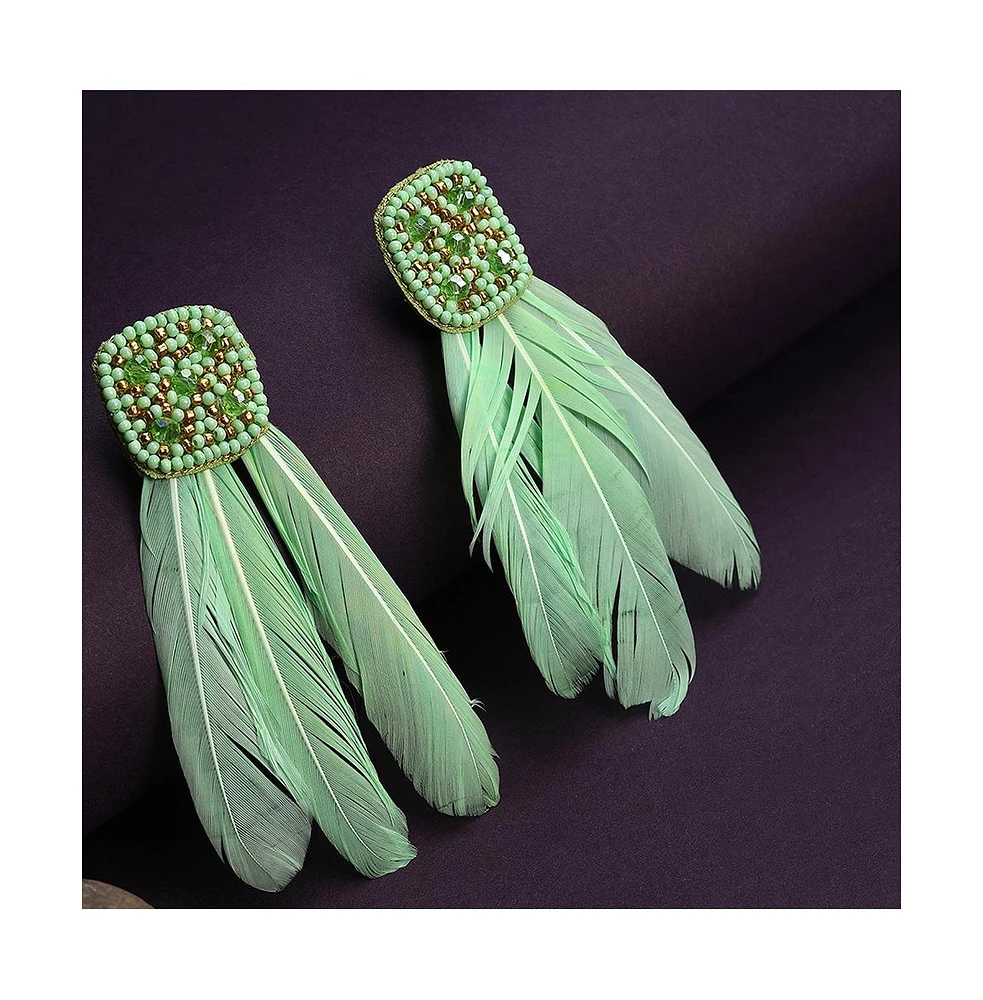 Sohi Women's Feather Drop Earrings