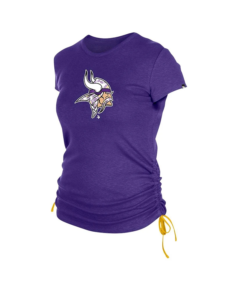 New Era Women's Purple Minnesota Vikings Ruched Side T-Shirt