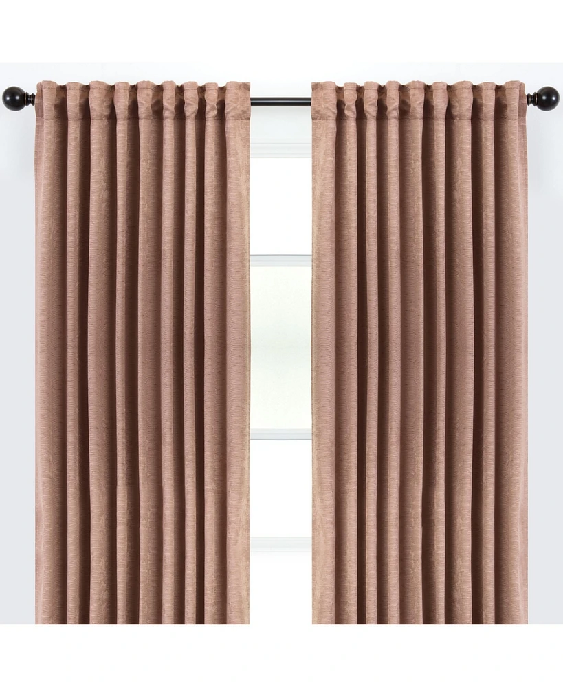 Chanasya Premium 2-Panel Classy Embossed Leaf Textured Curtains - Back Tab