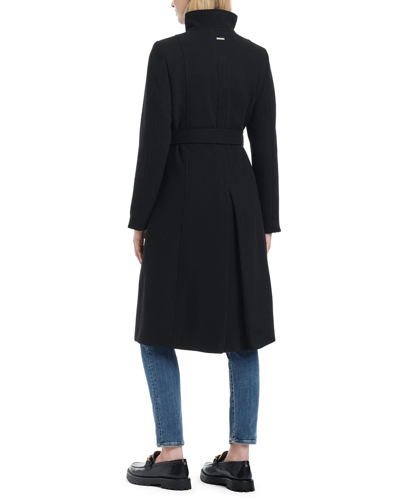 Vince Camuto Women's Single-Breasted Fitted Melton Wool Blend Coat