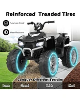 24V Kids Ride-On Electric Atv 4-Wheeler Quad Car with Wireless Connection
