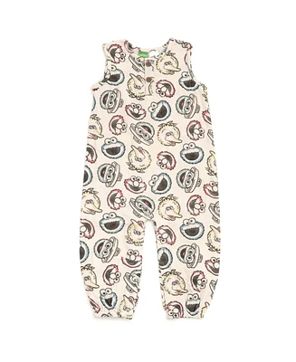 Sesame Street Baby Boys Cotton Gauze Matching Family Short Overalls