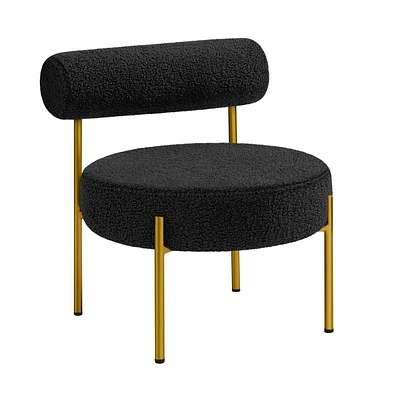 Yaheetech Boucle Accent Chair Side Chair with Gold Metal Legs