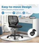 Height-adjustable Ergonomic Kids Desk Chair with Universal Casters Working