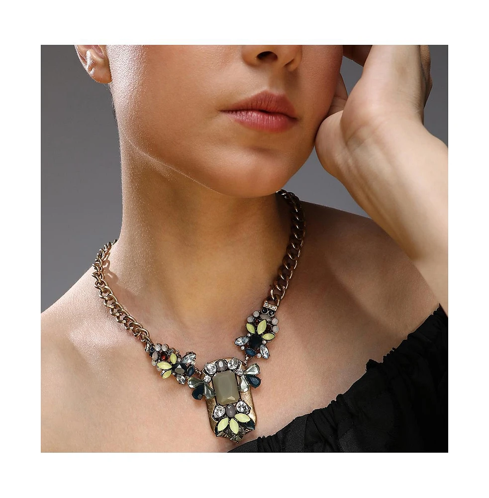 Sohi Women's Stone Statement Necklace