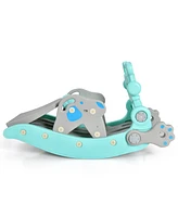4-in-1 Rocking Horse & Slide Set Toddler Slide Toy w/ Basketball Hoop