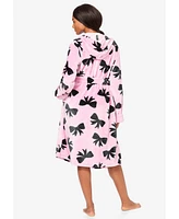 Dreams & Co. Plus Size Plush Hooded Wrap Robe