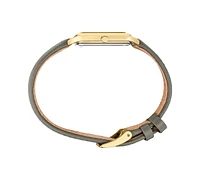 Seiko Women's Essentials Gray Leather Strap Watch 26mm x 35mm