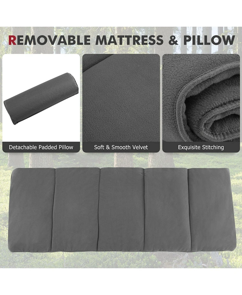 Sugift Folding Retractable Travel Camping Cot with Mattress and Carry Bag