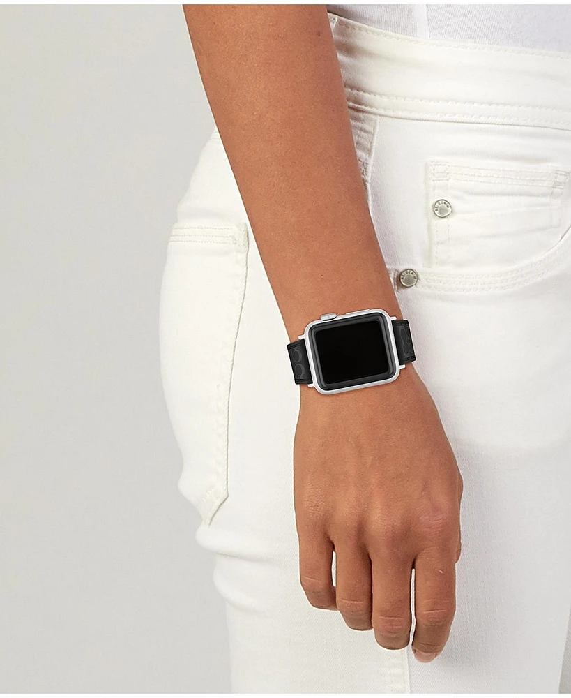 Coach Women's Black Silicone Apple Strap Watch 38mm, 40mm, 41mm
