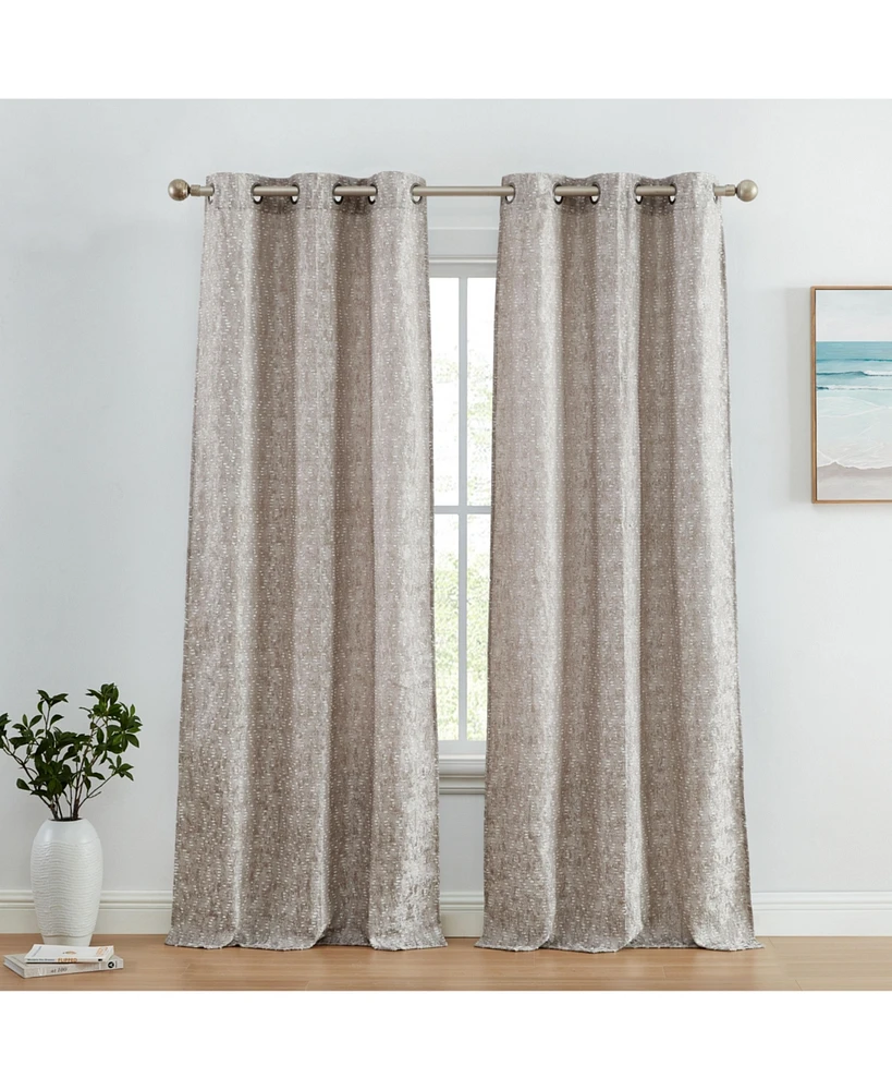 Hlc.me Avalon Jacquard Slub Texture - Privacy Curtains with Grommet Lightweight Window Curtain Panels