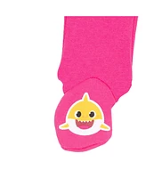 Baby Shark Girls Pinkfong 2 Pack Zip Up Sleep N' Play Coveralls