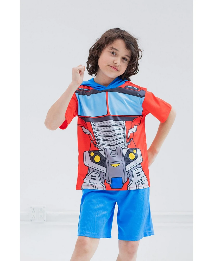 Transformers Boys Athletic Pullover T-Shirt Mesh Shorts Outfit Set