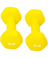 BalanceFrom Fitness 5, 8, and 12 Pound Neoprene Coated Dumbbell Set with Stand