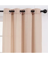 Chanasya Premium Beige Silky Velvet Textured Sheer Curtains - Lightweight Curtain for Living Room Bedroom Windows