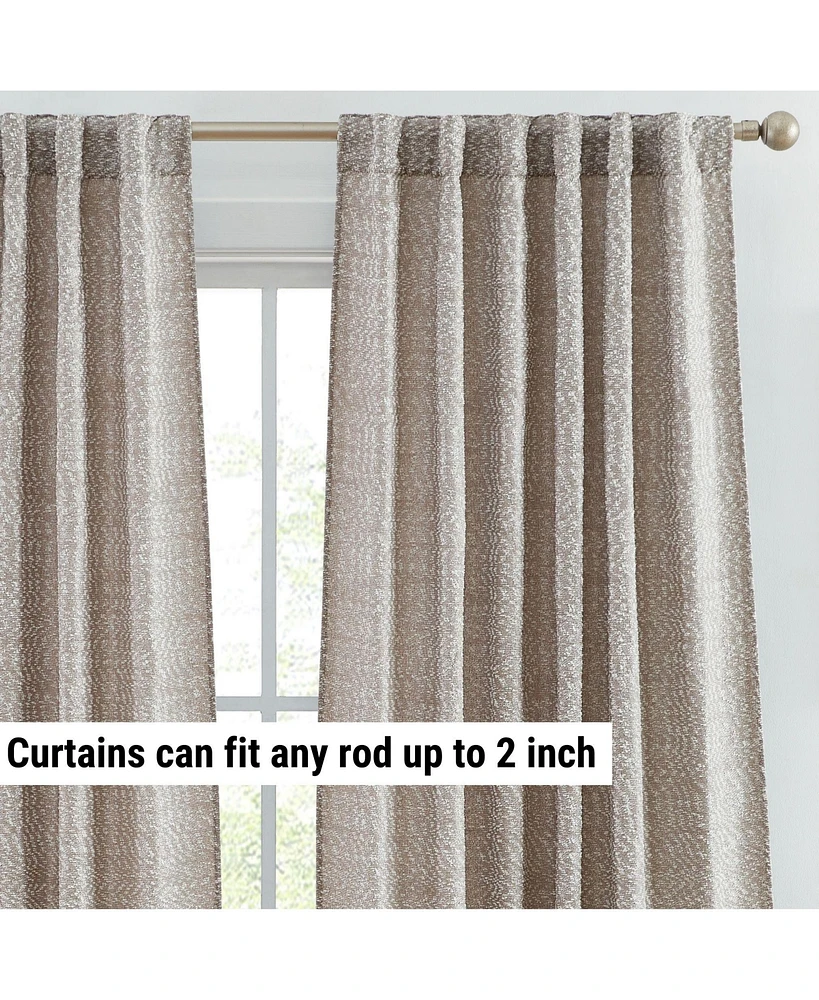 Hlc.me Easton Jacquard Slub Texture - Privacy Curtains with Back Tab Rod Pocket Lightweight Window Curtains Panels