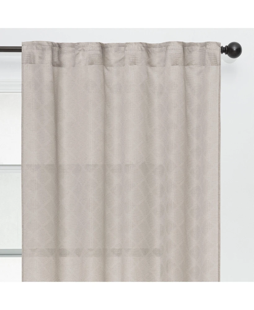 Chanasya Premium 2-Panel Diamond Textured Semi Sheer Curtain Panels - 3-in-1 Back Tab, Rod Pocket