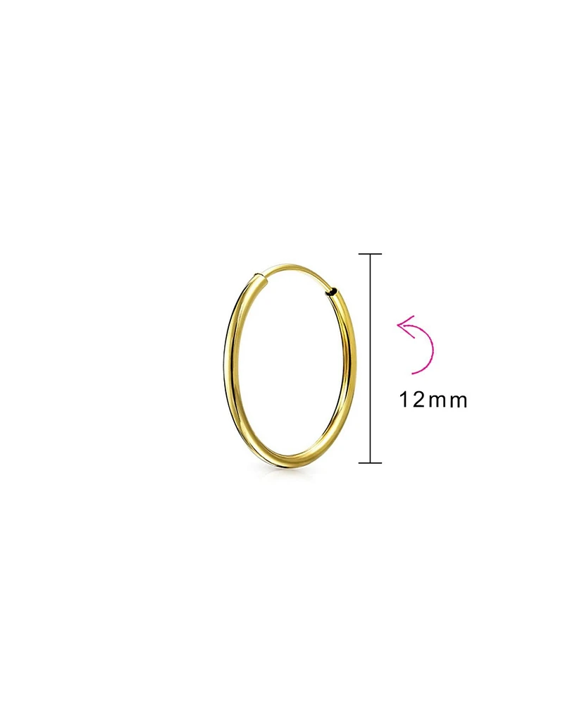 Bling Jewelry Tiny 1pc Minimalist Thin 14K Gold Ear Hoop Tragus Cartilage Piercing Conch Daith Earring .50 .64 .70 Inch