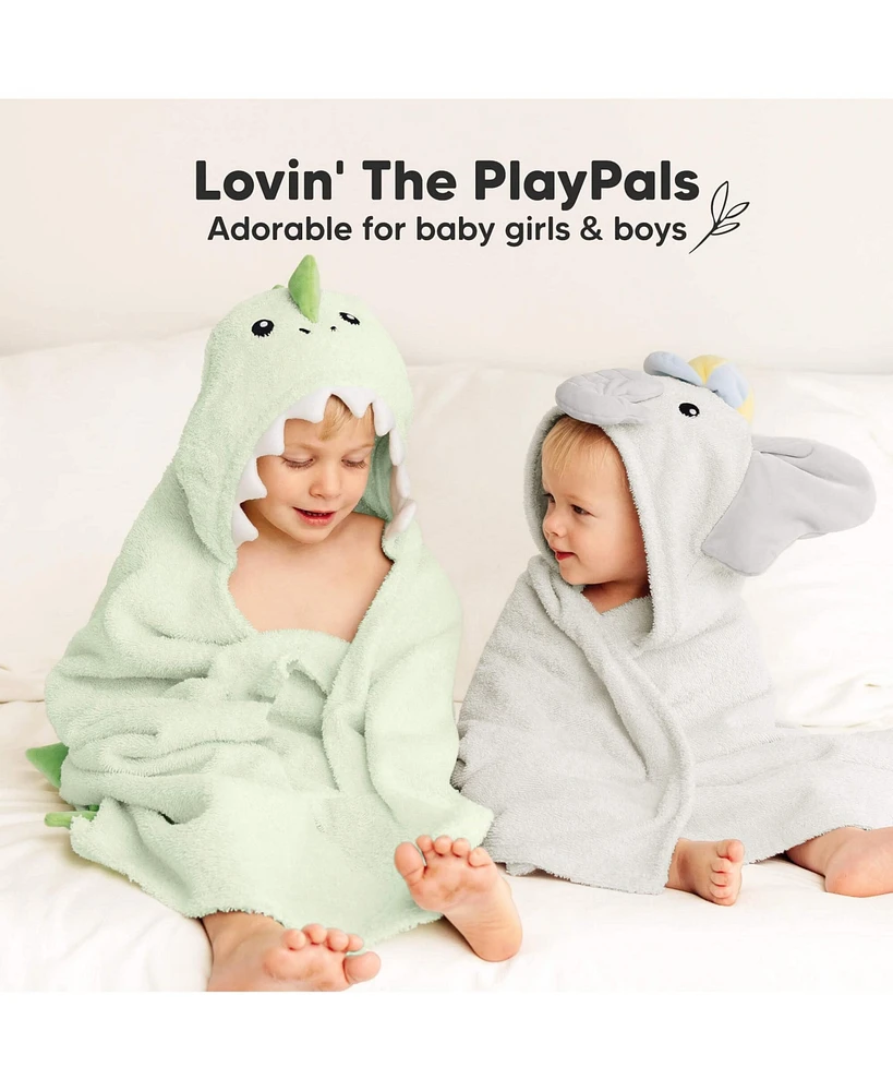 KeaBabies PlayPals Baby Towels with Hood for Girls, Boys, 100% Soft Cotton Hooded Bath Newborn, Kids