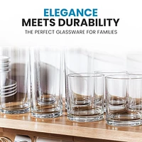 Acrylic Plastic Glasses Drinkware - 8 Piece Unbreakable Drinking Glasses - Stackable, Lead-Free & Dishwasher Safe - (12 & 16 oz)