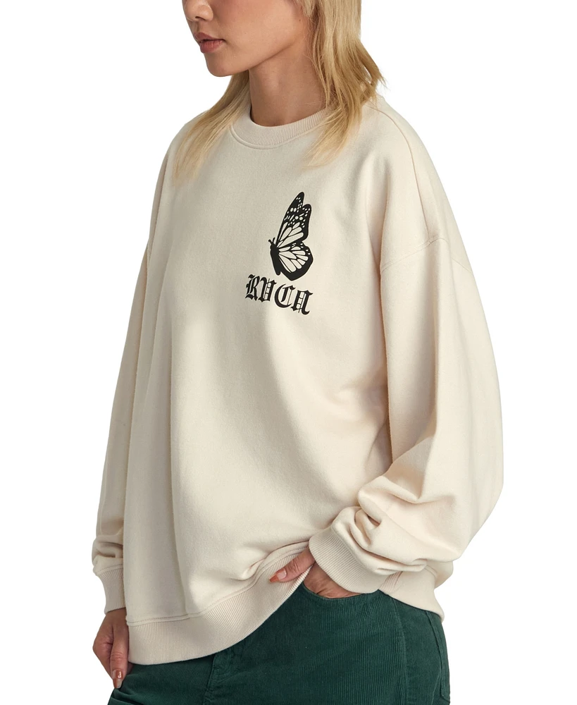 Rvca Women's Just Floatin Logo Sweatshirt
