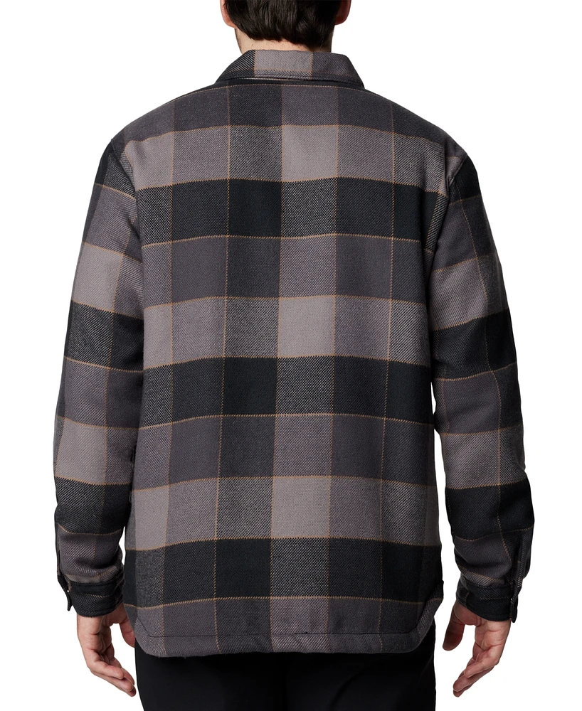 Columbia Men's Windward Ii Snap-Front Sherpa Lined Plaid Shirt Jacket