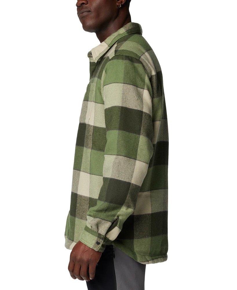 Columbia Men's Windward Ii Snap-Front Sherpa Lined Plaid Shirt Jacket