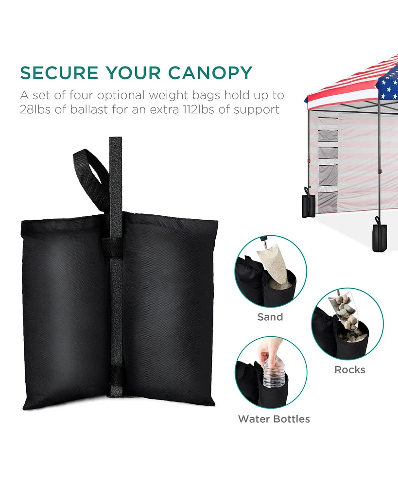 Best Choice Products 10x10ft Easy Setup Pop Up Canopy, Portable Tent w/ Side Wall, 1-Button Push