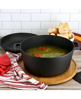 MegaChef 5 Quart Pre-Seasoned 2-in-1 Cast Iron Dutch Oven and Skillet