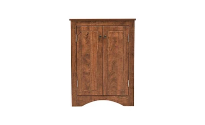 Slickblue Corner Triangle Bathroom Storage Cabinet with Adjustable Shelves for Space-Saving Organization