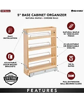 Rev-a-Shelf 5" Pullout Vanity Storage Organizer for Base Cabinets, 448-BC19-5C