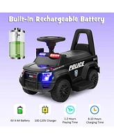 2-in-1 6V Kids Ride On Car Toddler Push w/ Megaphone & Siren