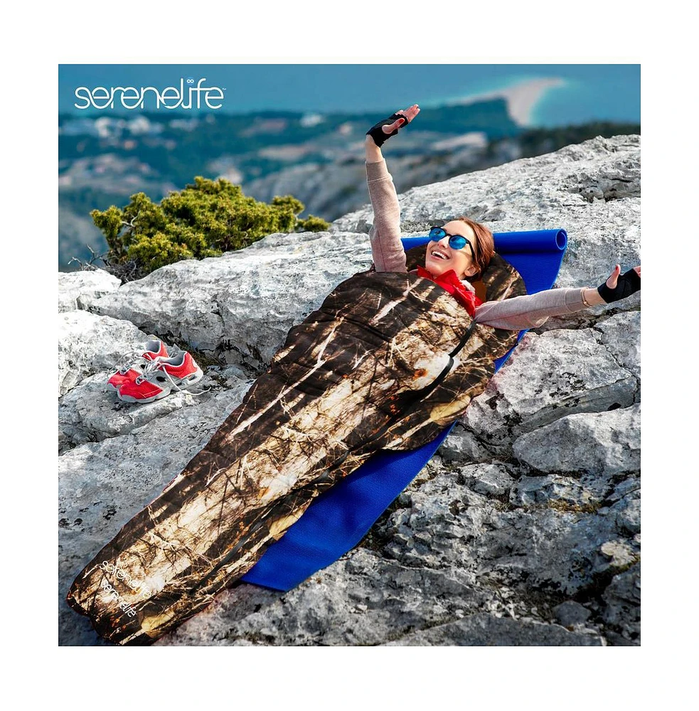 SereneLife Mummy Sleeping Bag With Travel Pillow and Compression Sack