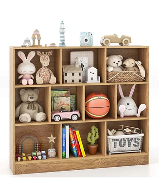 10-Cube Bookcase for Kids 41"Wooden Toy Storage Organizer Kid s Room
