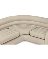 Intex Inflatable Corner Living Room Neutral Sectional Sofa & Lounge Chair Set