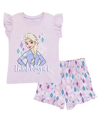 Frozen Girls Disney Princess Moana Belle Minnie Mouse Nightmare Before Christmas Tank Top and French Terry Shorts to