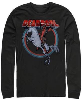 Fifth Sun Men's Deadpool On Unicorn Long Sleeve T-Shirt