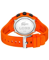 Lacoste Men's LC33 Orange Silicone Strap Watch 45mm