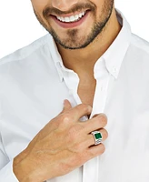 Effy Men's Green Onyx (3-3/4 ct. t.w.) Statement Ring in 14k Gold Over Sterling Silver & Sterling Silver