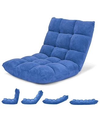 Adjustable 14-Position Floor Chair Folding Lazy Gaming Sofa Cushioned