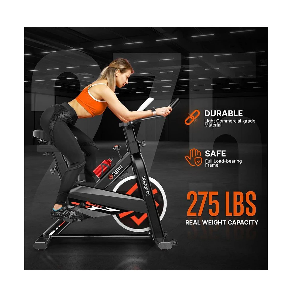 Squatz Stationary Cycling Bike Exerciser With Adjustable Resistance and Lcd Display