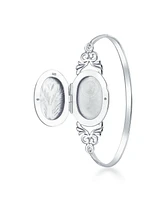 Bling Jewelry Sterling Silver Bangle Bracelet Locket for Photos Keepsake