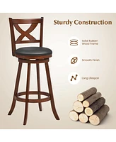 Set of 2 Bar Stools 30'' Classic Bar Height Swivel Chairs for Kitchen Pub