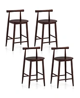 Bar Chair Counter Height Stools Set of with Acacia Wood Frame Supporting Legs