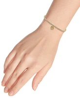 Giani Bernini Cubic Zirconia Heart Charm Tennis Bracelet in 18k Gold-Plated Sterling Silver, Created for Macy's
