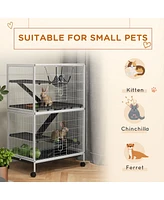 50" H 5-Tier Small Animal Cage, Ferret Cage, Large Chinchilla Cage with Hammock Accessory Heavy-Duty Steel Wire, Small Animal Habitat with 4 Door