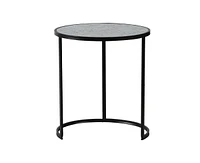 Set of 2 Round End Table, Stacking Side Tables with Sturdy Metal Frame for Small Space, Living Room, Office
