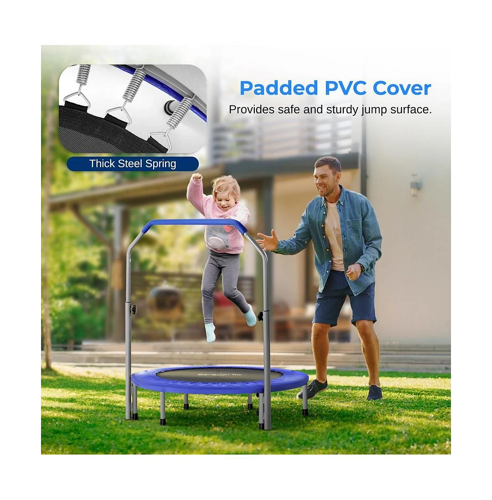 SereneLife Sports Jumping Fitness Trampoline With Adjustable Handrail