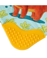 Mary Meyer Pebblesaurus Crinkle Teether Toy with Squeaker, Dinosaur